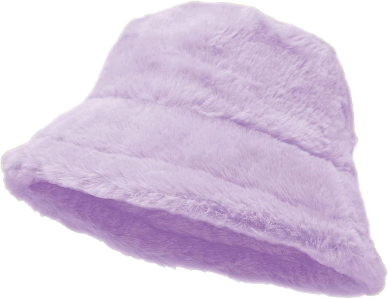 Glory Max Winter Fluffy Plush Bucket Hat Cozy Faux Fur Wide Brim Adjustable Size for Women - Image 1